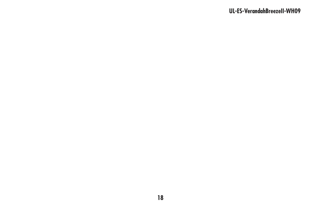 Westinghouse UL-ES-VerandahBreezeII-WH09 owner manual 