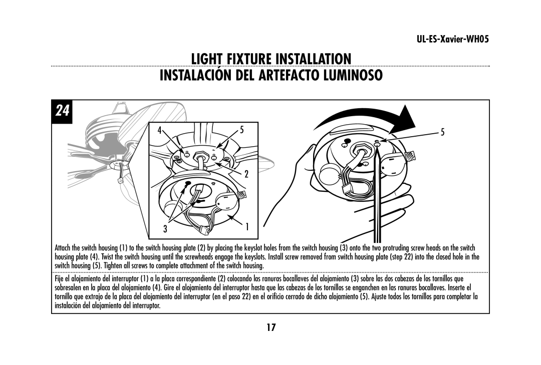 Westinghouse UL-ES-Xavier-WH05 owner manual 