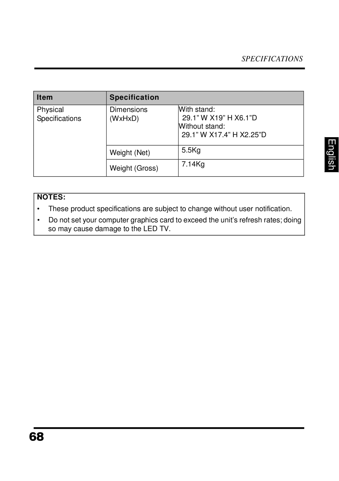 Westinghouse UW32S3PW manual English 