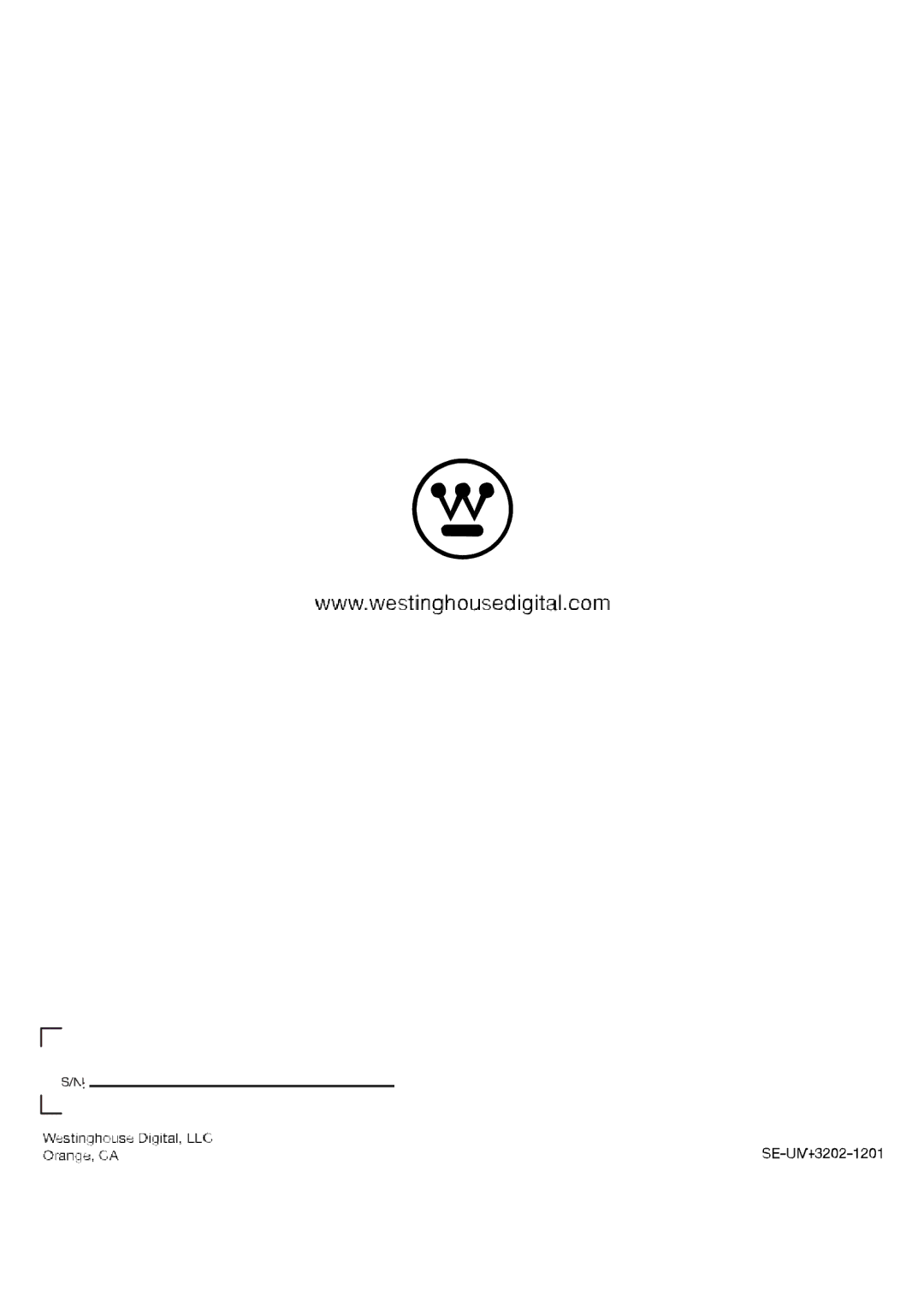 Westinghouse UW32SC1W manual 