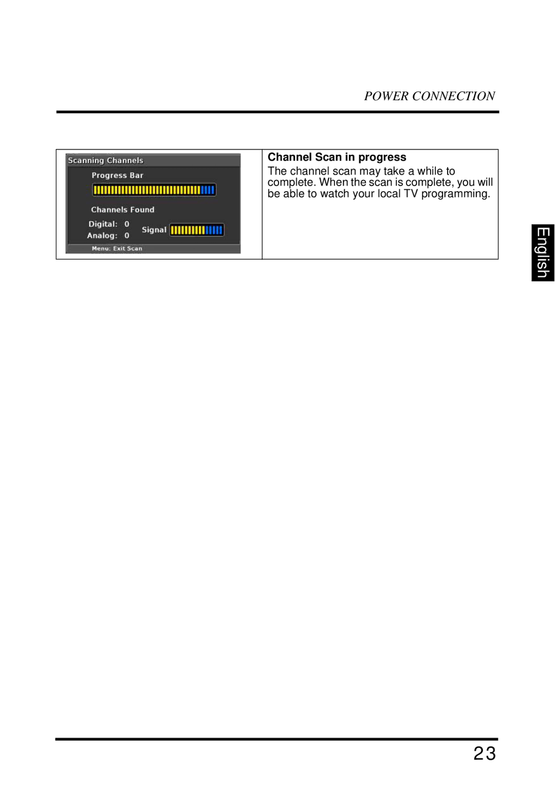 Westinghouse UW40T user manual Channel Scan in progress 