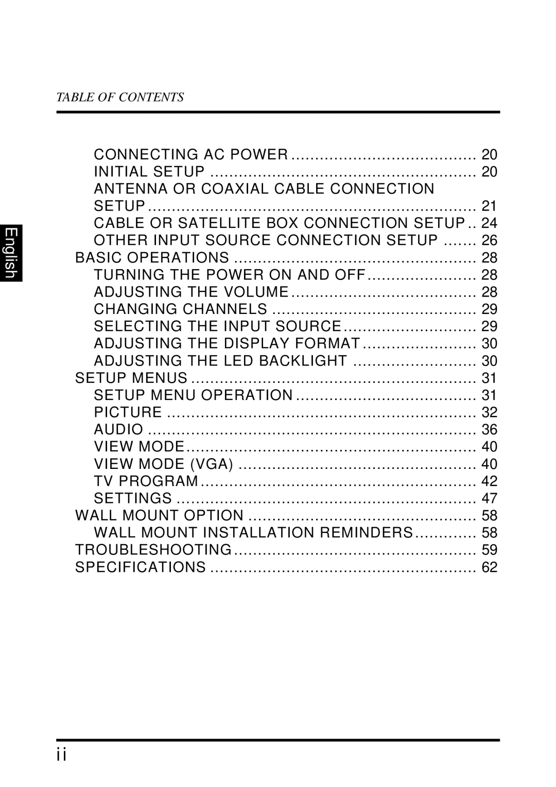 Westinghouse UW40T user manual English 