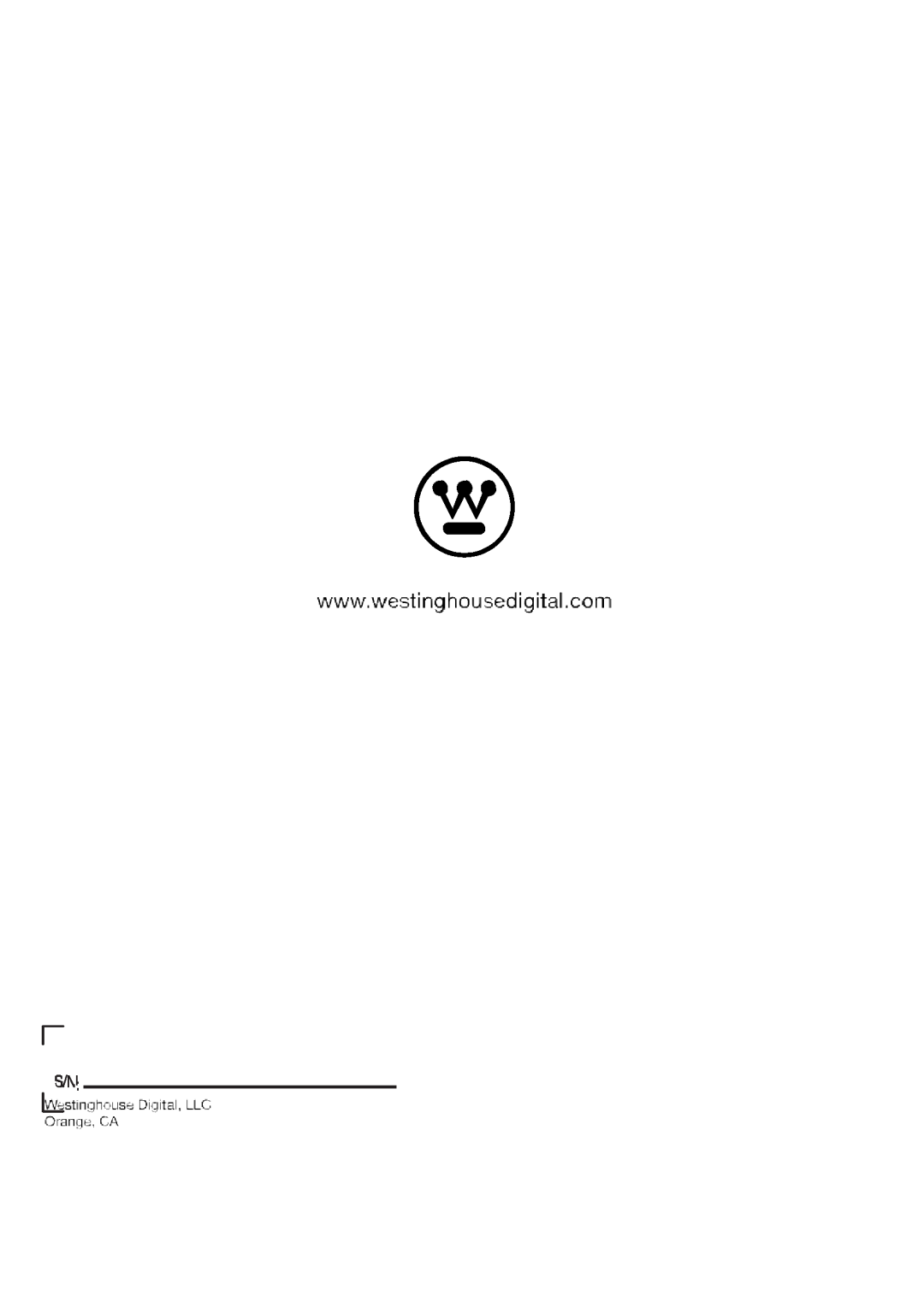 Westinghouse UW48T7HW manual 