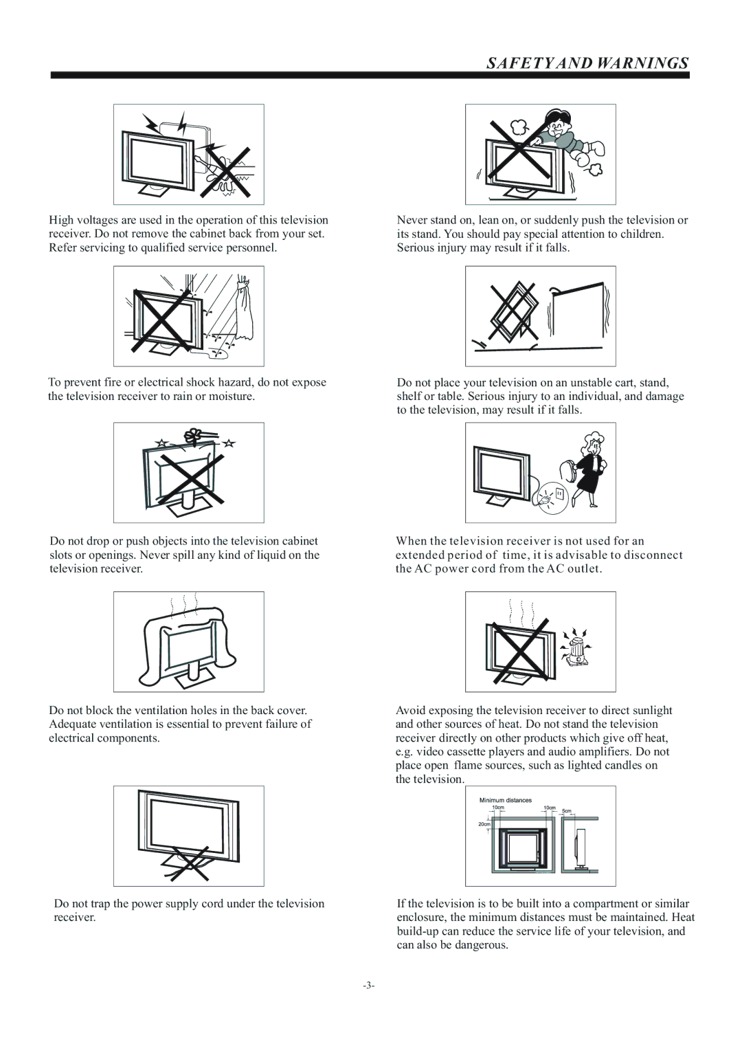 Westinghouse vr-2418 manual Safety and Warnings 