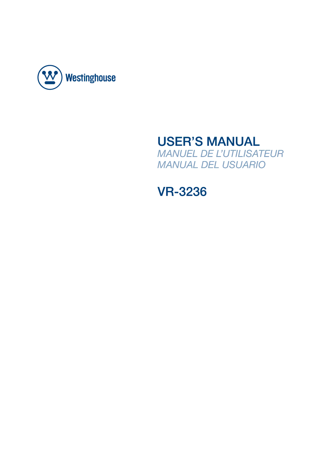 Westinghouse VR-3236 manual 