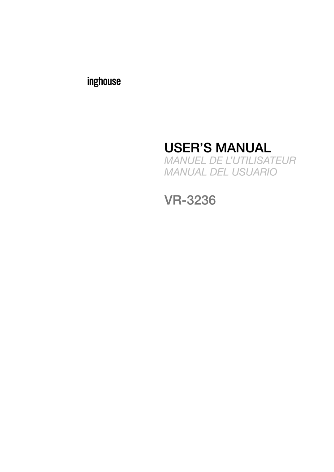 Westinghouse VR-3236 manual 