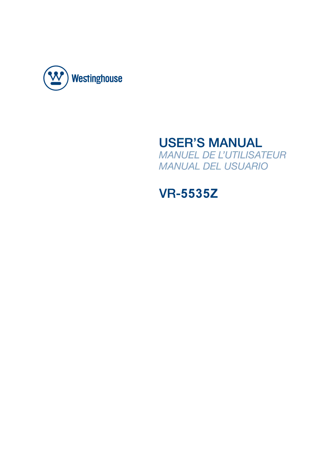 Westinghouse VR-5535Z manual 