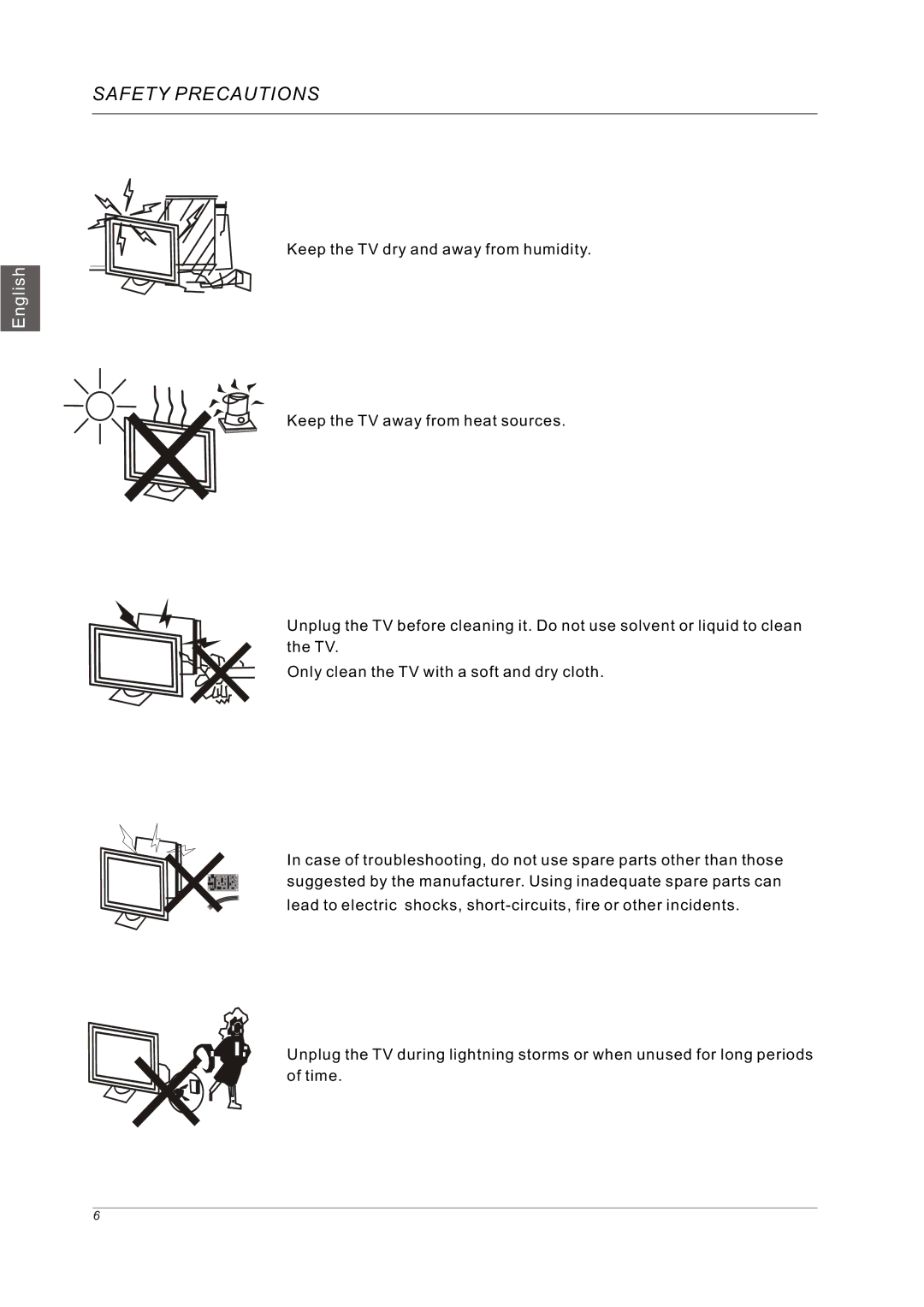 Westinghouse VR-5585DFZ user manual Safety Precautions 