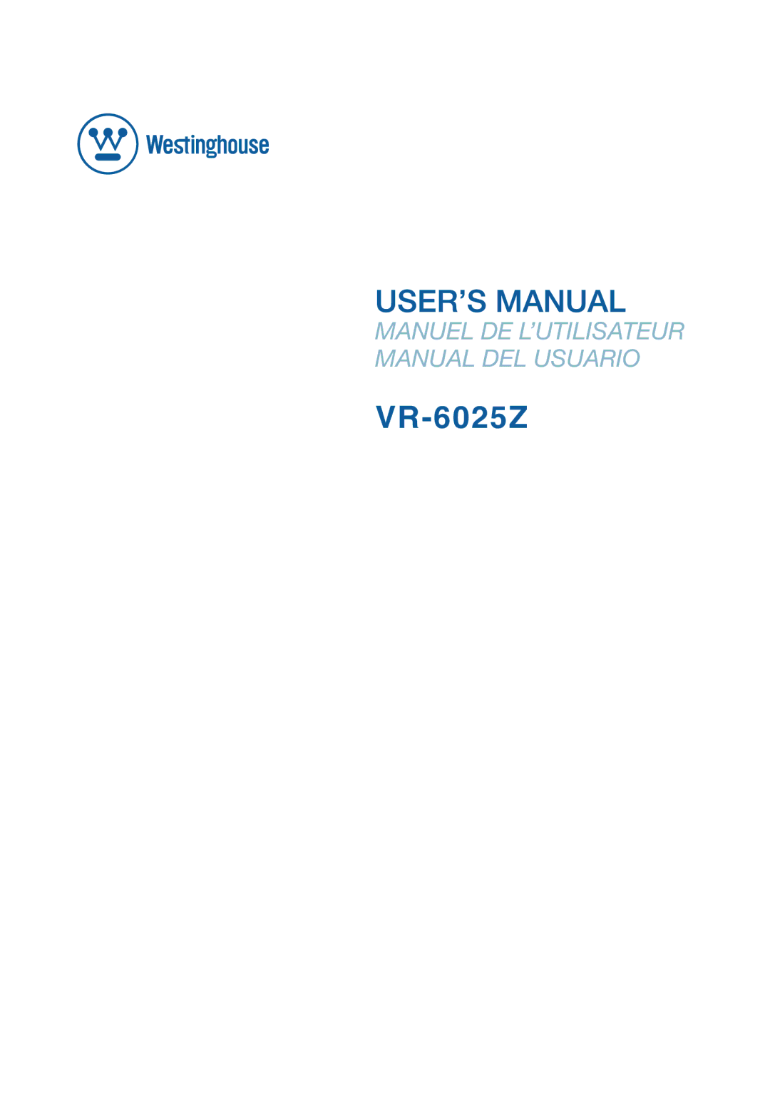 Westinghouse VR-6025Z manual 