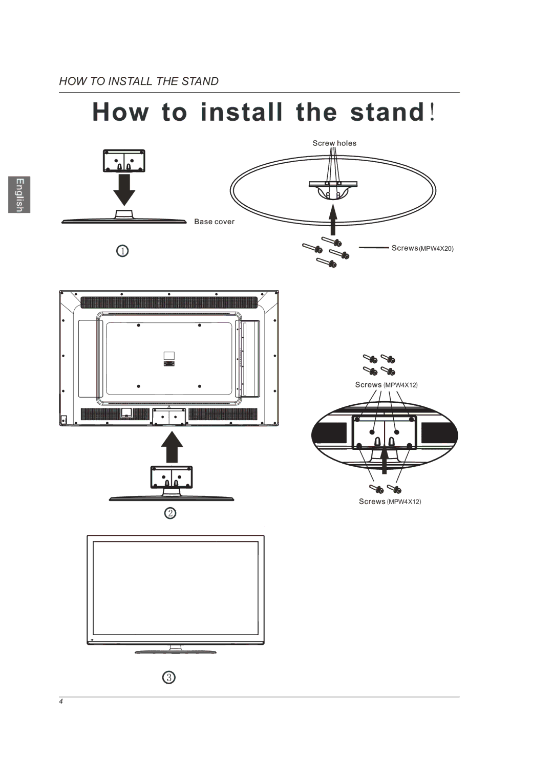 Westinghouse VR-6025Z manual HOW to Install the Stand 