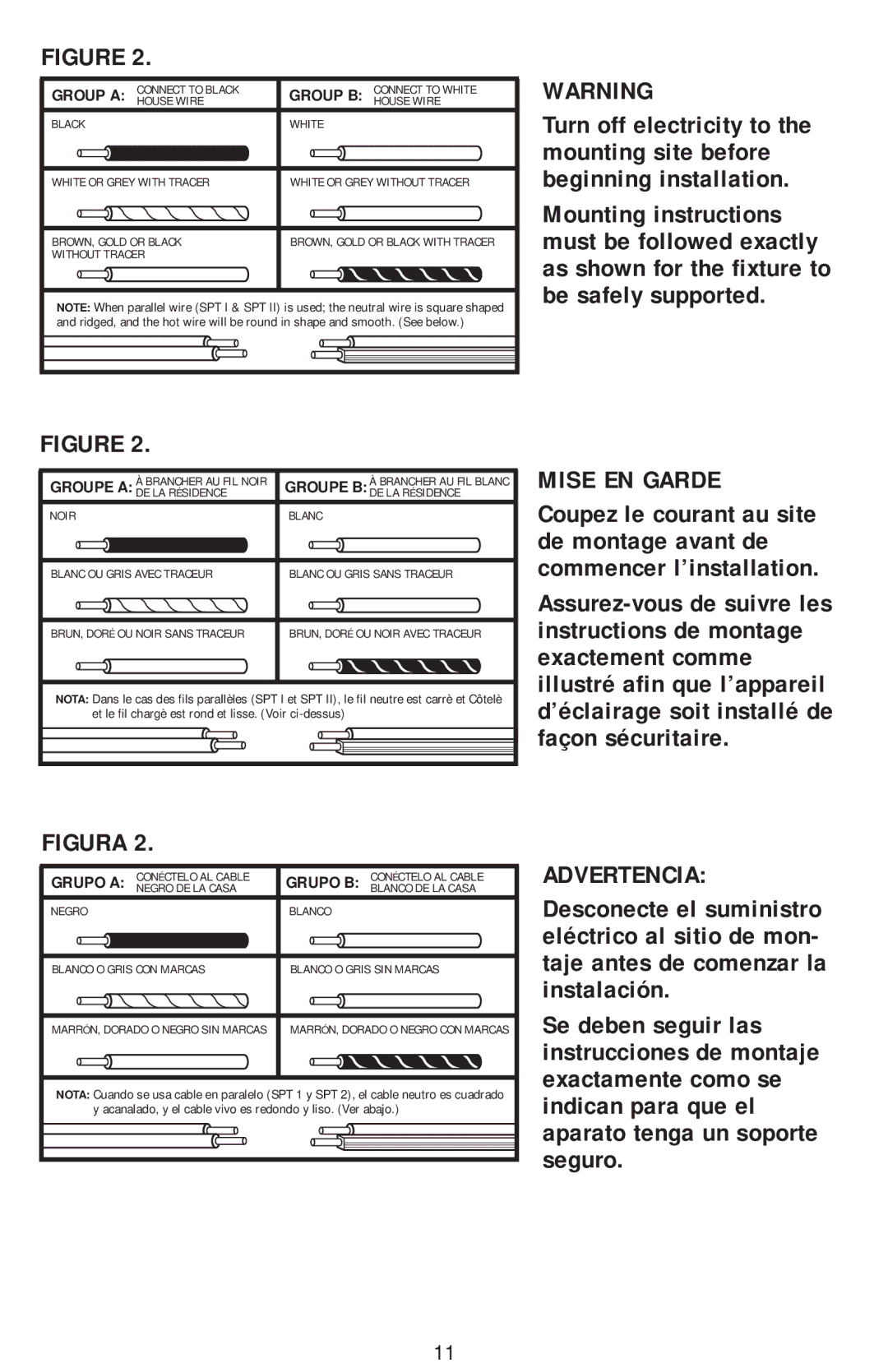 Westinghouse W-002 owner manual Mise EN Garde, Advertencia 