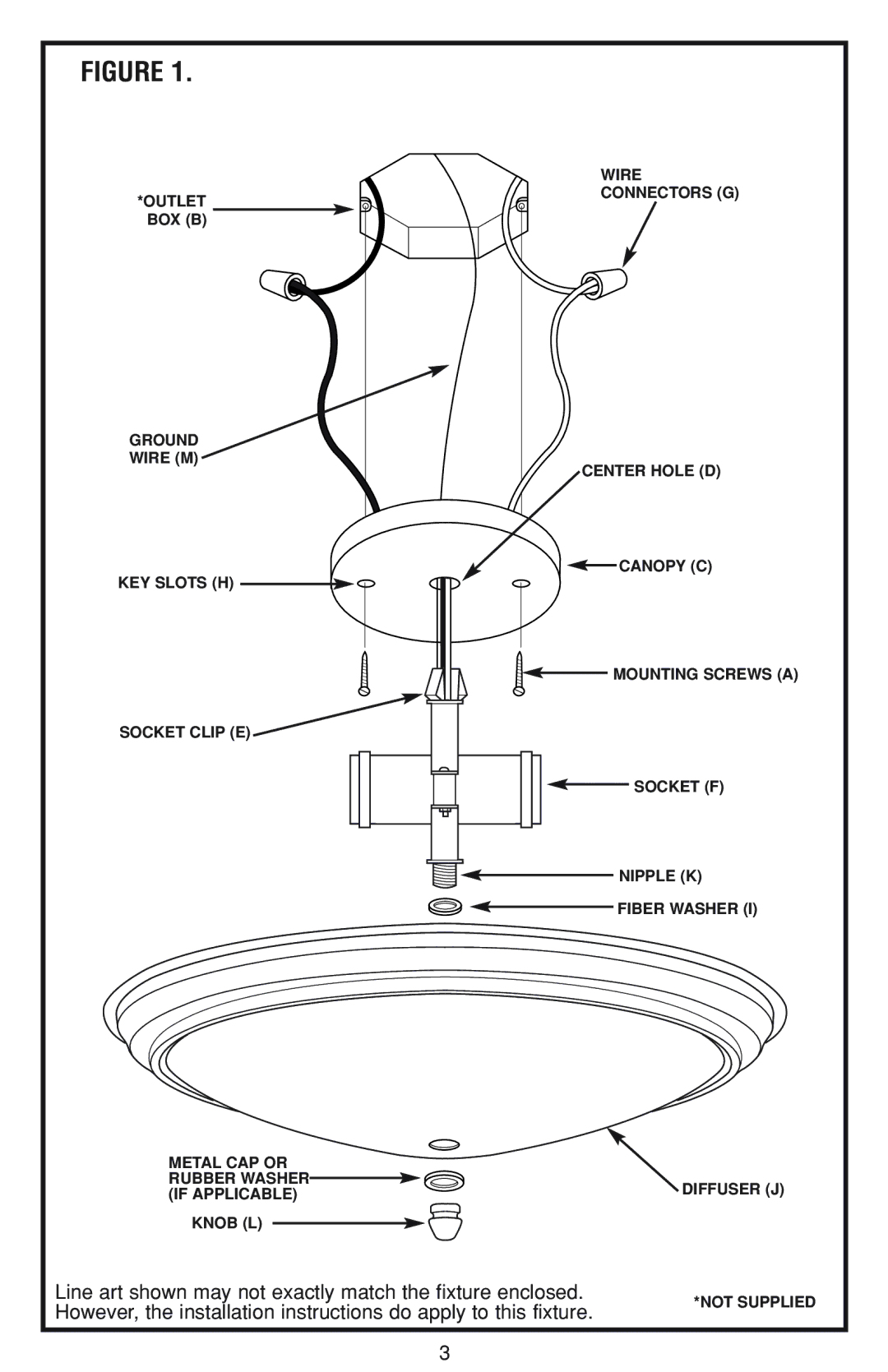 Westinghouse W-012 owner manual Line art shown may not exactly match the fixture enclosed 