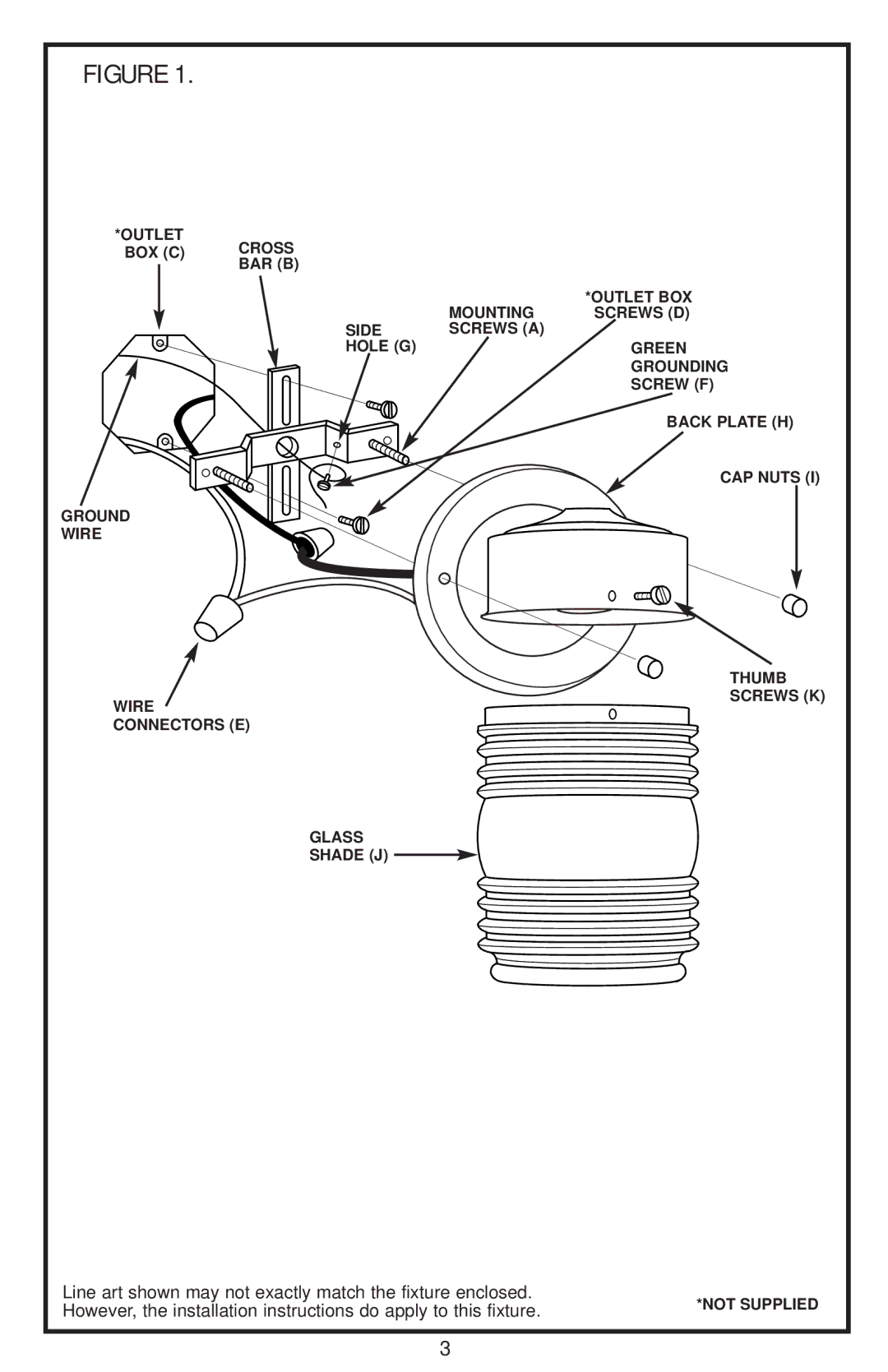 Westinghouse W-015 owner manual Line art shown may not exactly match the fixture enclosed 