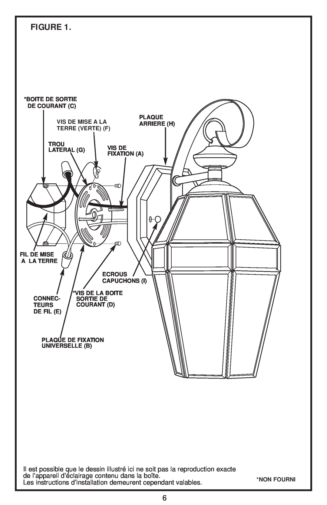 Westinghouse W-019 owner manual de l’appareil d’éclairage contenu dans la boîte 