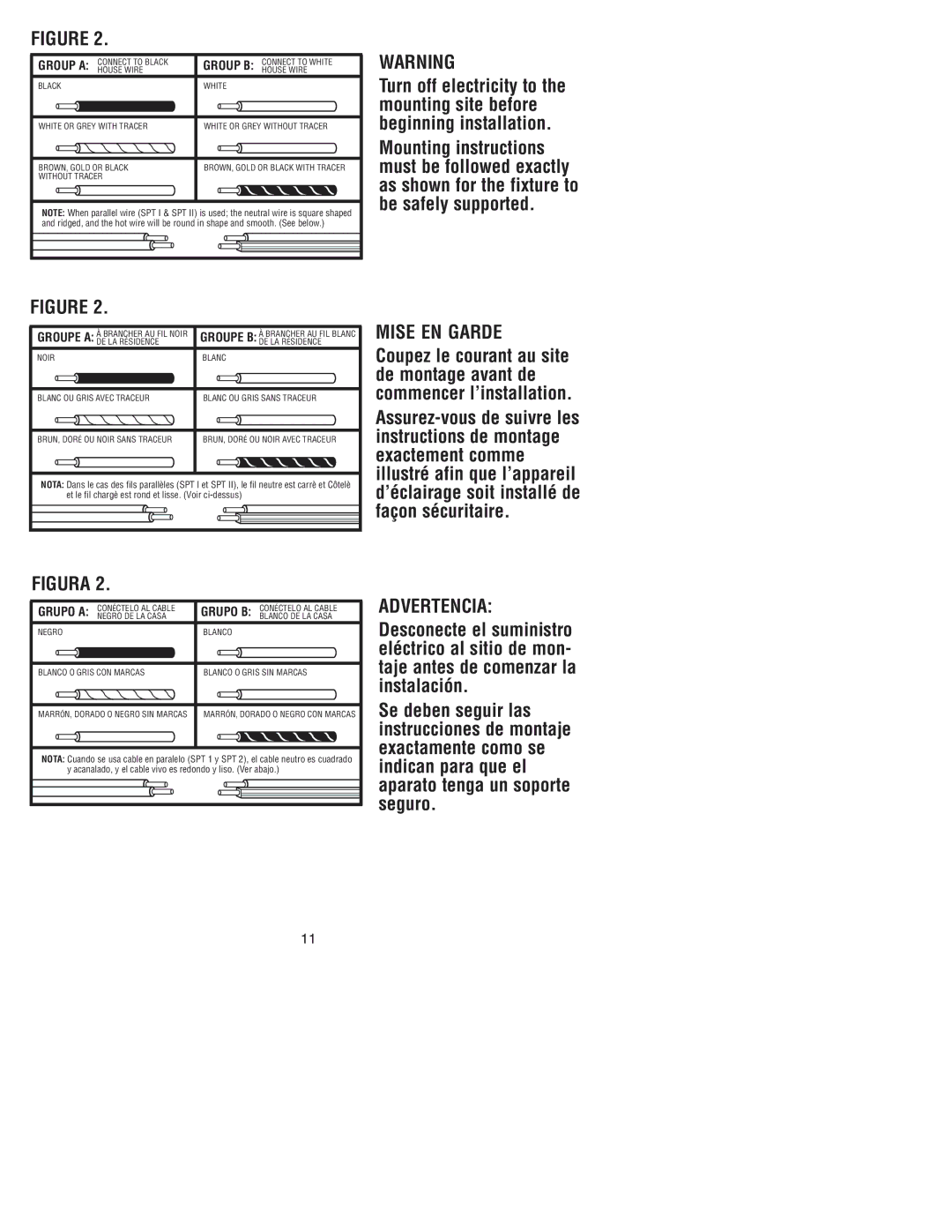 Westinghouse W-032 owner manual Mise EN Garde, Advertencia 