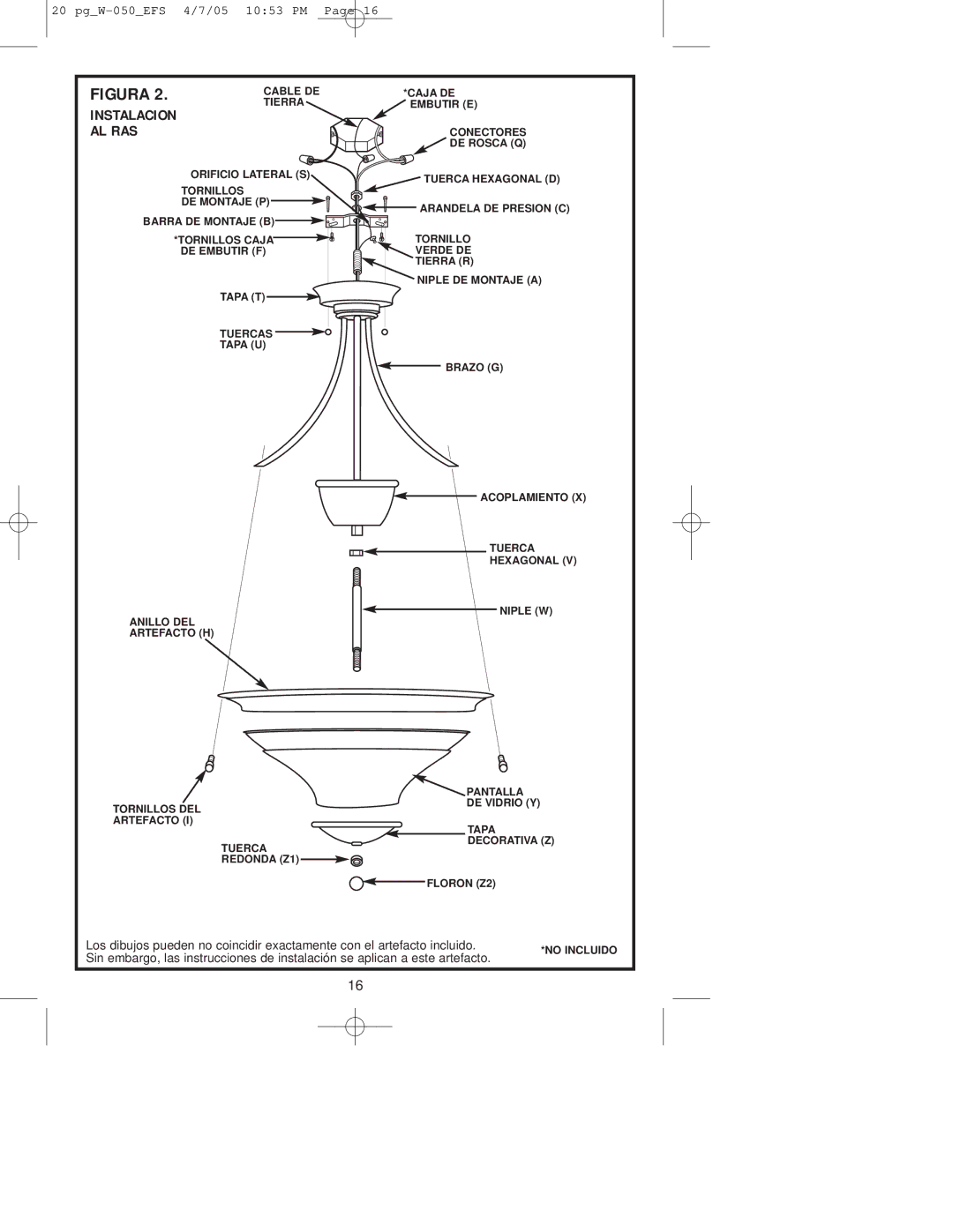 Westinghouse W-050 owner manual Al Ras, Instalacion 