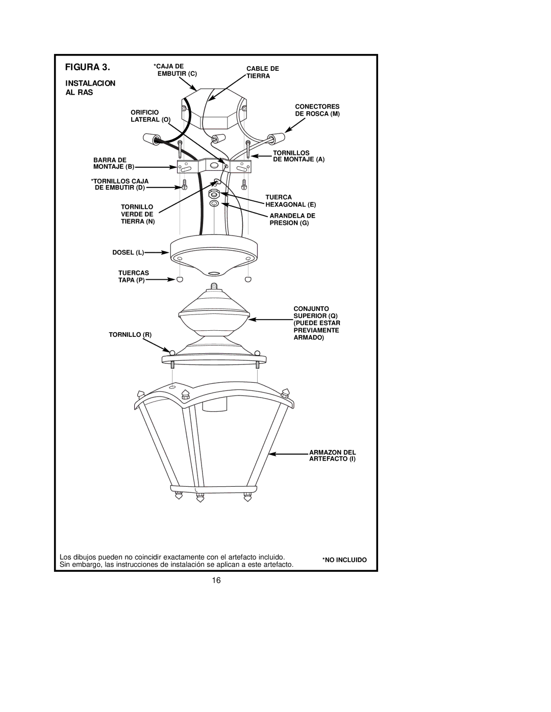 Westinghouse W-076, 42204 owner manual Instalacion AL RAS 