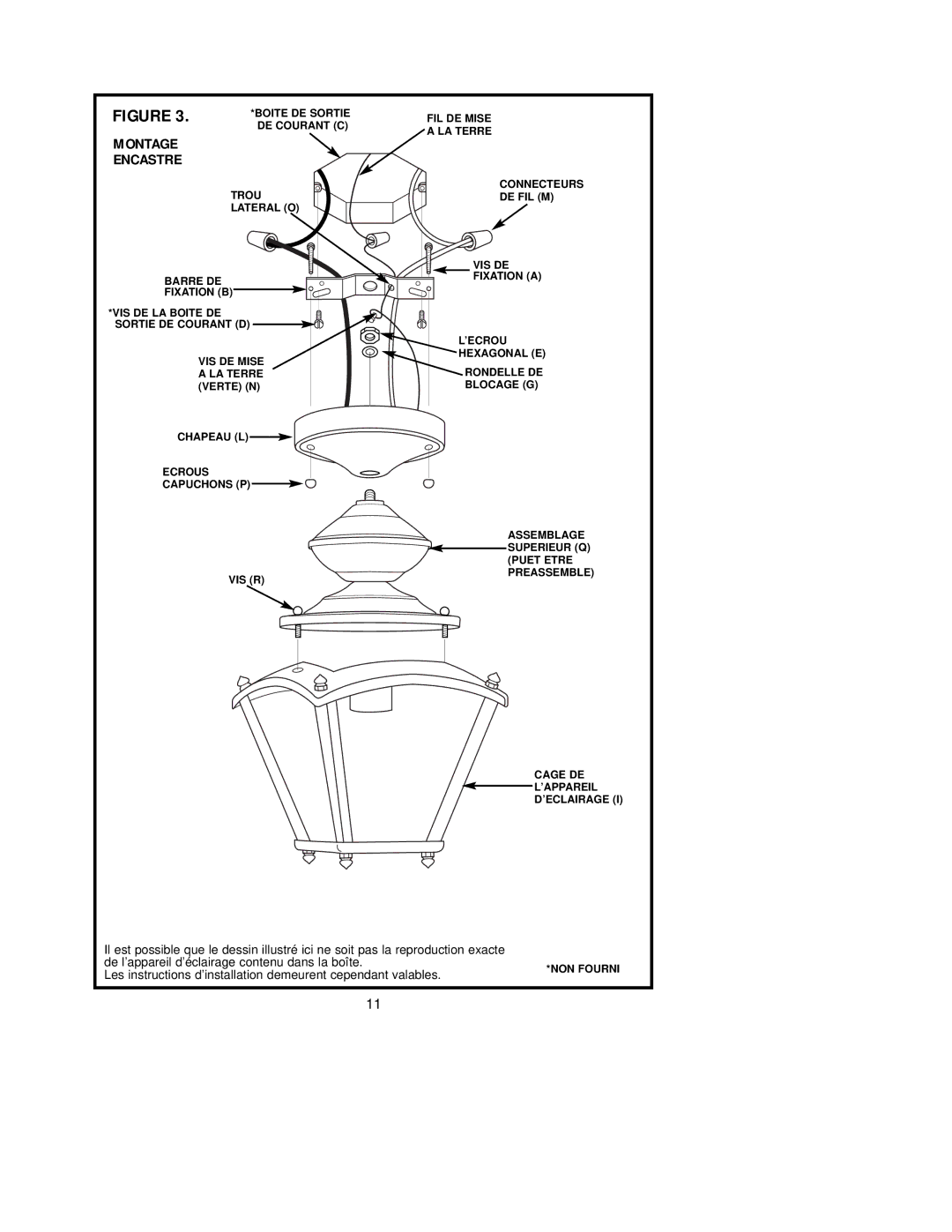 Westinghouse 42204, W-076 owner manual Montage Encastre 