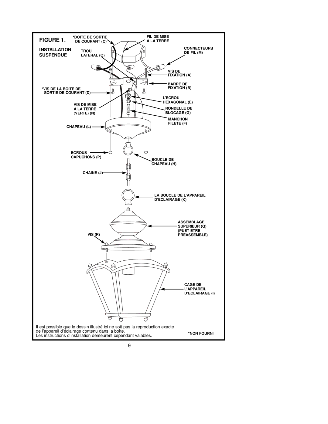 Westinghouse 42204, W-076 owner manual Suspendue 