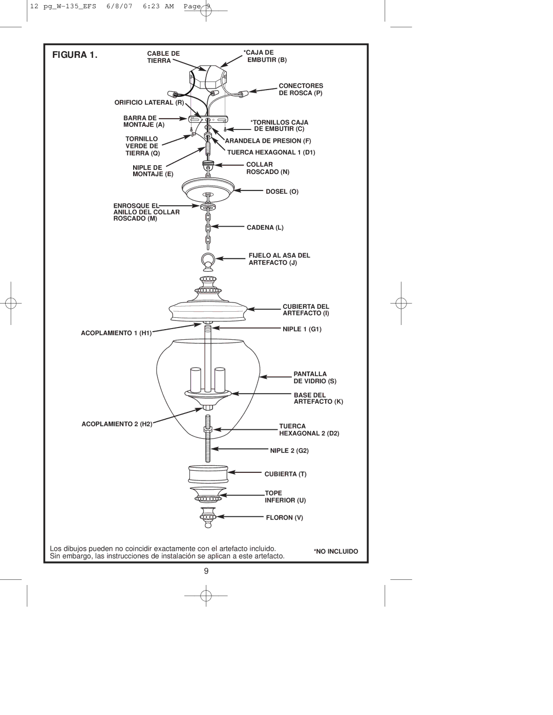 Westinghouse W-135 owner manual Figura 