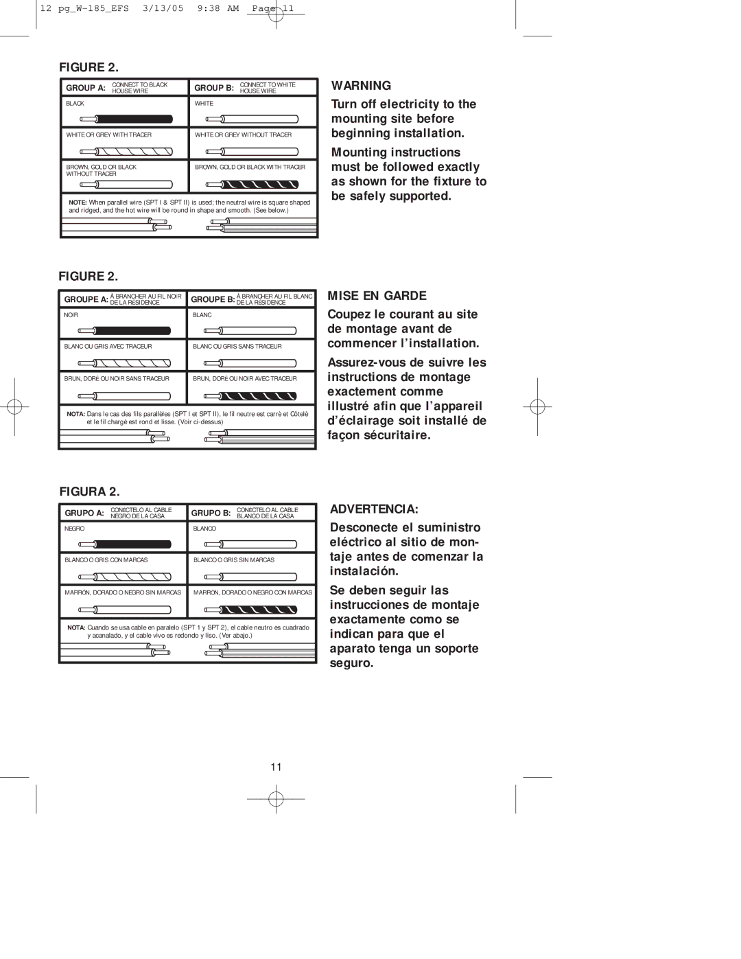 Westinghouse W-185 owner manual Figura 