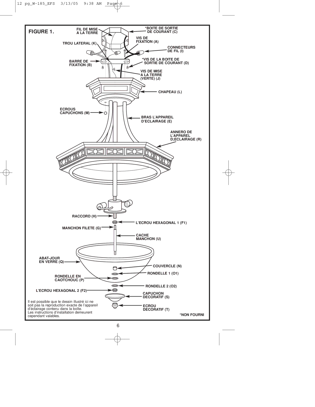 Westinghouse W-185 owner manual Ecrou 