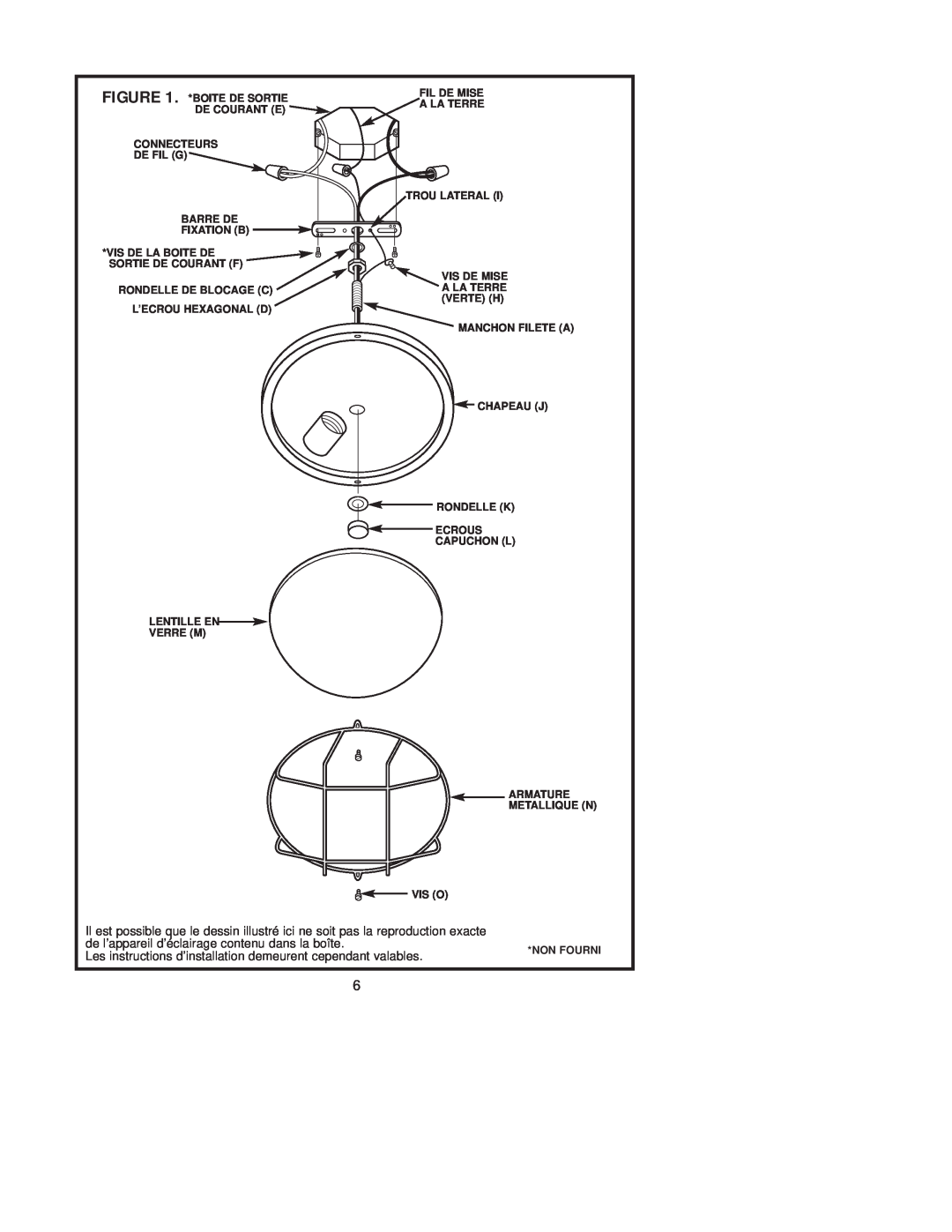 Westinghouse W-207 071705 owner manual de l’appareil d’éclairage contenu dans la boîte 