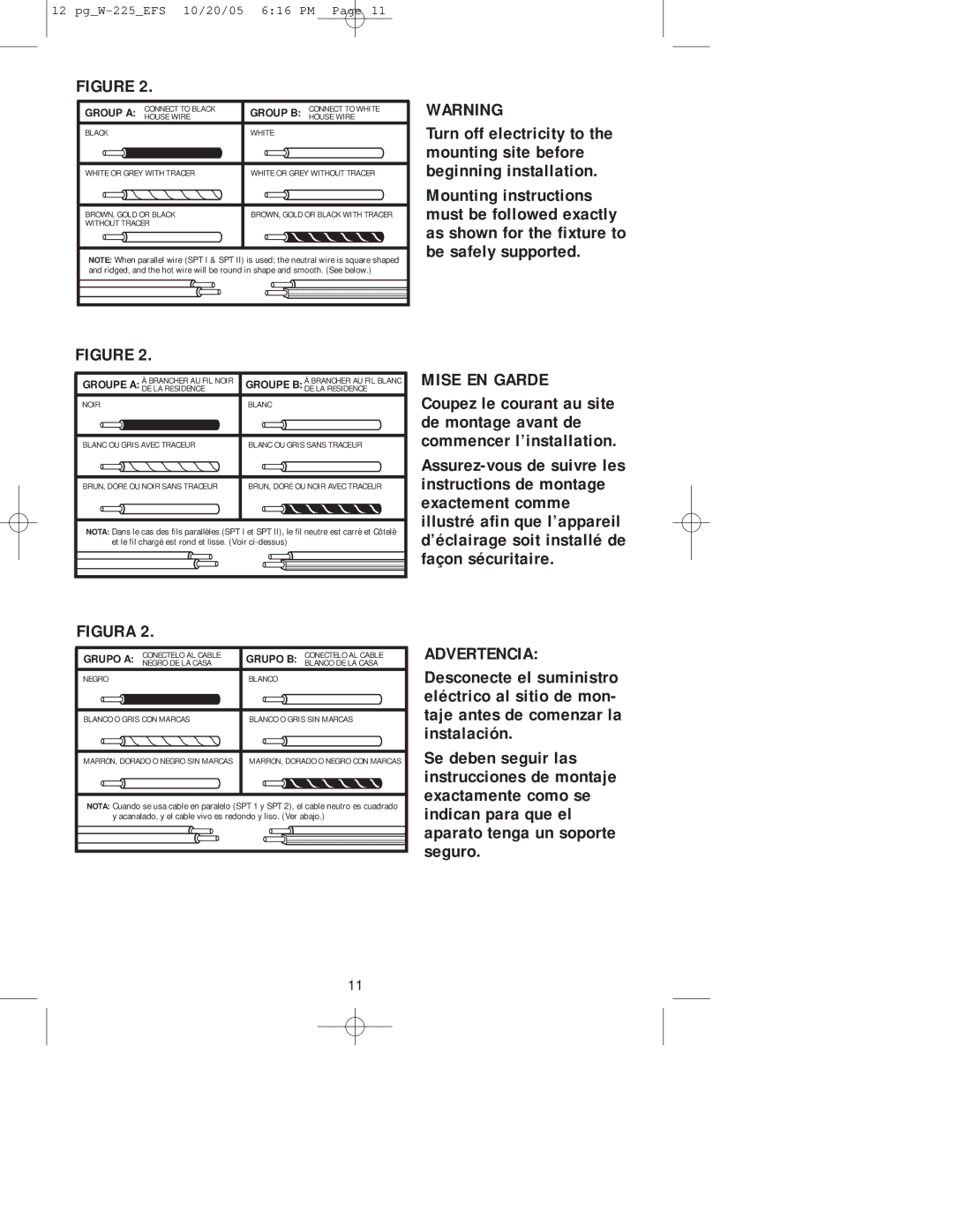 Westinghouse W-225 owner manual Mise EN Garde 