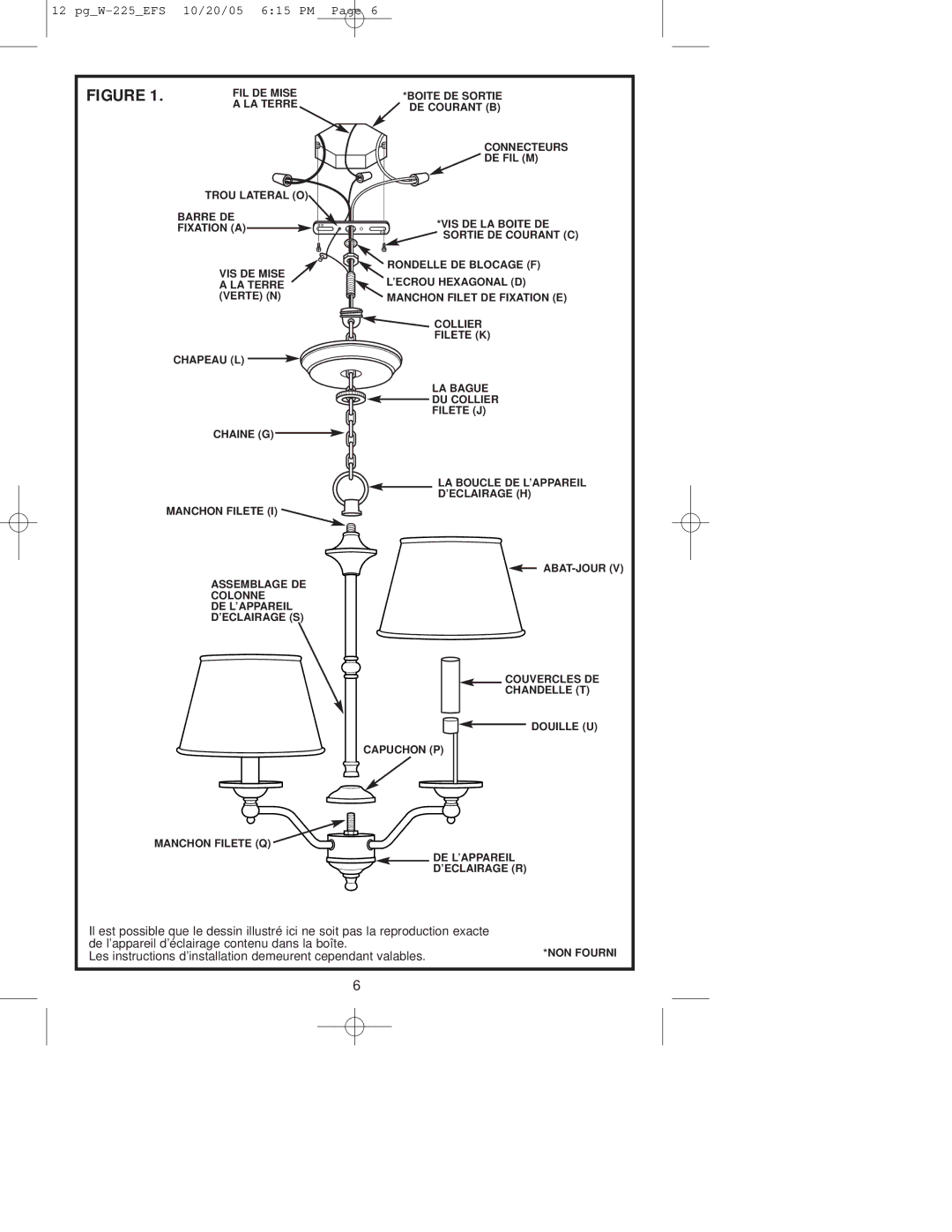 Westinghouse W-225 owner manual Les instructions d’installation demeurent cependant valables 