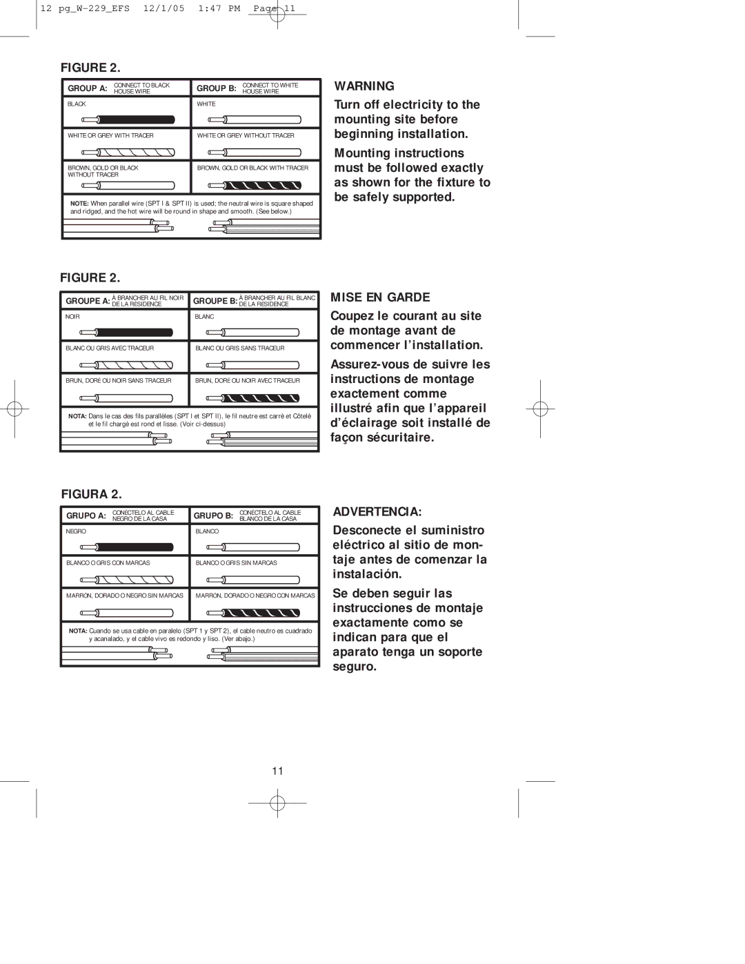 Westinghouse W-229 owner manual Mise EN Garde 