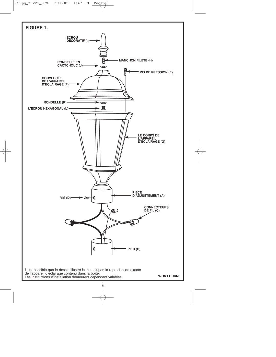 Westinghouse W-229 owner manual Les instructions d’installation demeurent cependant valables 