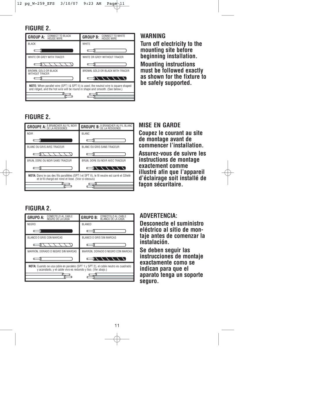 Westinghouse W-259 owner manual Figura 