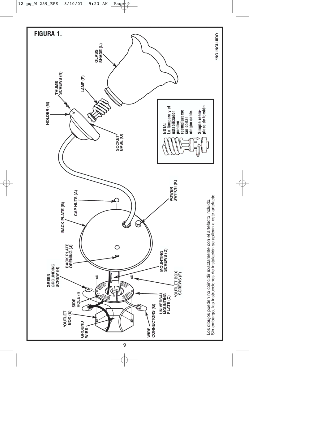 Westinghouse W-259 owner manual Figura 