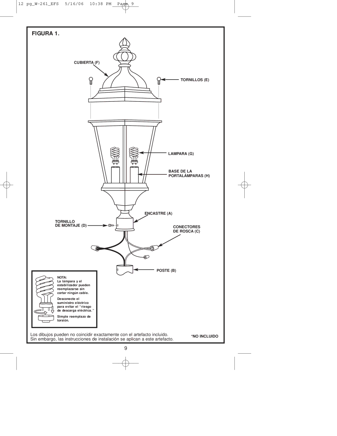 Westinghouse W-261 owner manual Figura 