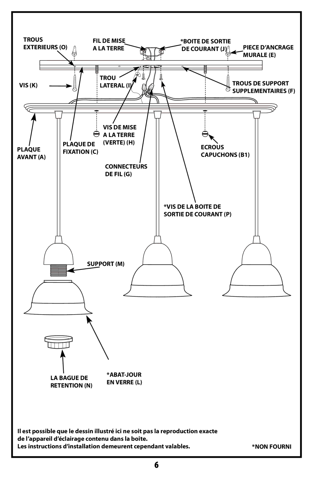 Westinghouse W-351 Trous FIL DE Mise, Exterieurs O LA Terre DE Courant J, Murale E, Trou Trous DE Support VIS K Lateral 