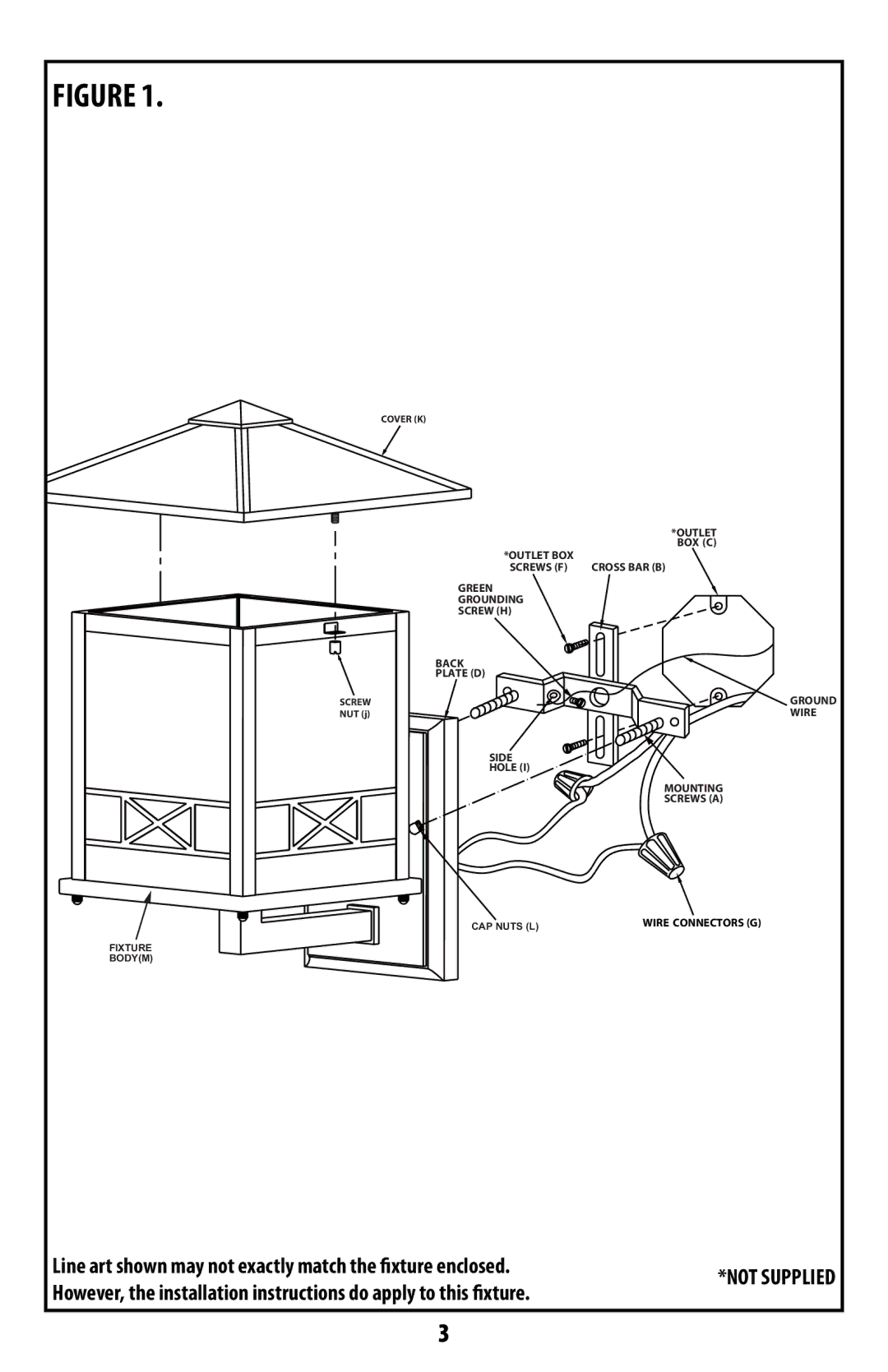 Westinghouse w-355 071910 owner manual Line art shown may not exactly match the fixture enclosed 