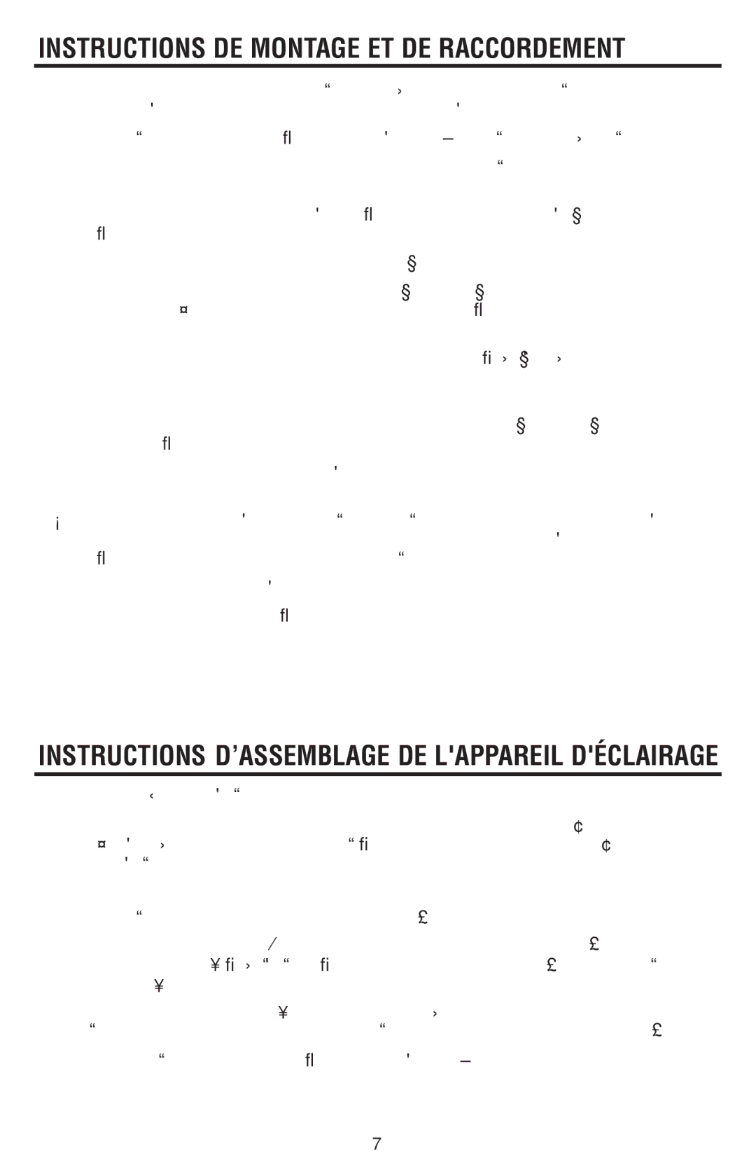 Westinghouse W-367 owner manual Instructions DE Montage ET DE Raccordement 