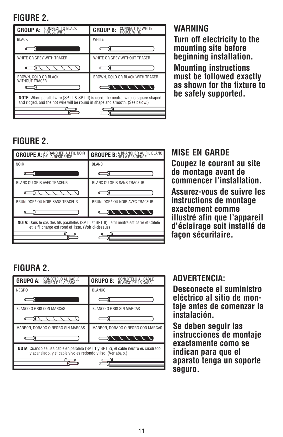 Westinghouse W-369 050913 owner manual Mise EN Garde, Advertencia 