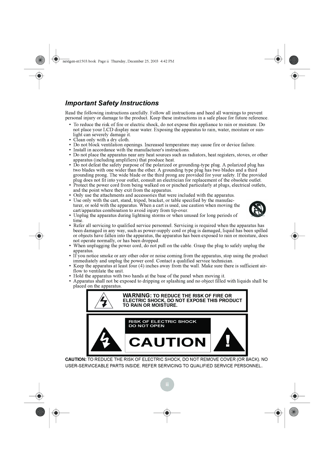 Westinghouse W31501 manual Important Safety Instructions 