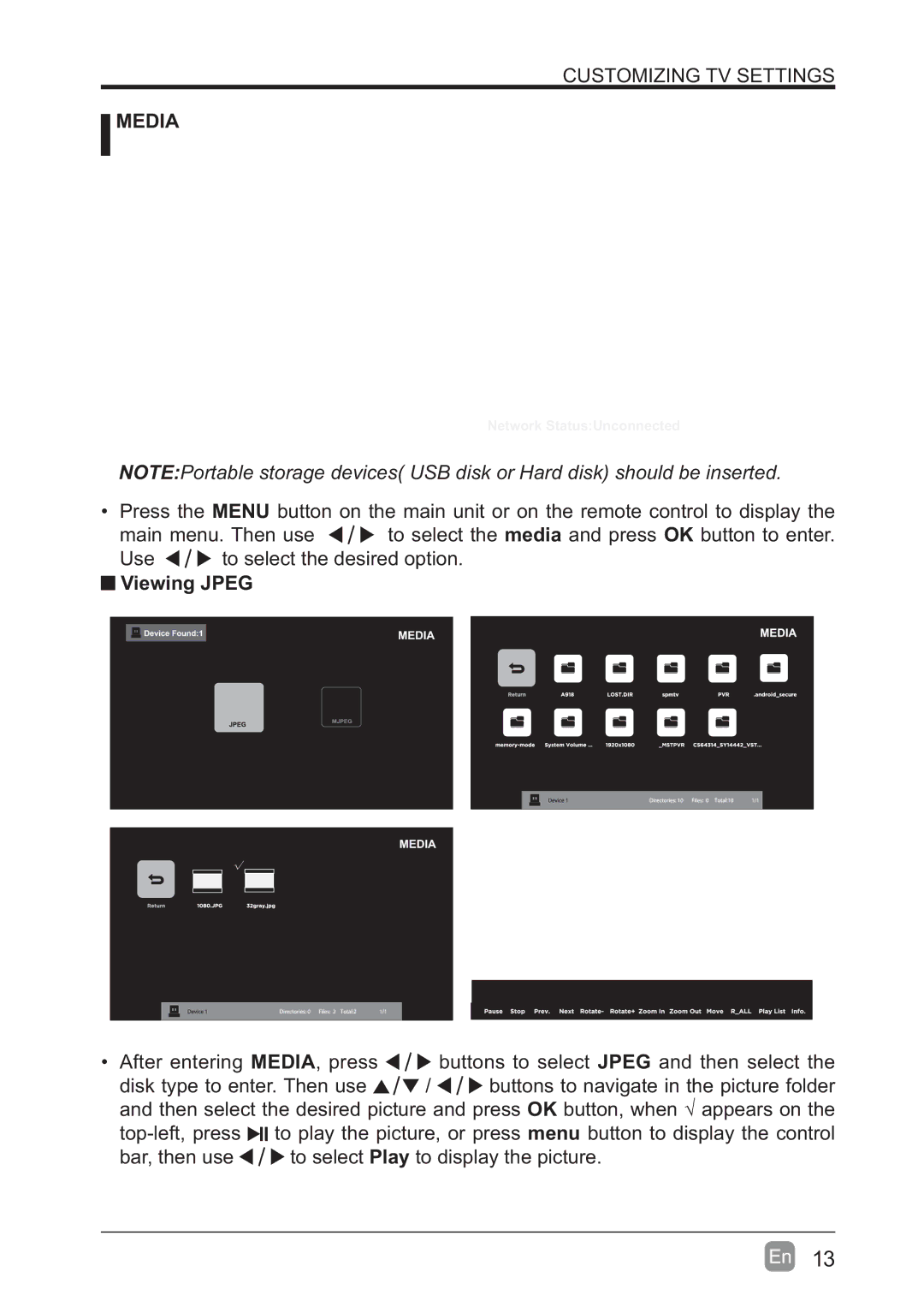 Westinghouse WD60MB2240 user manual Media, Viewing Jpeg 