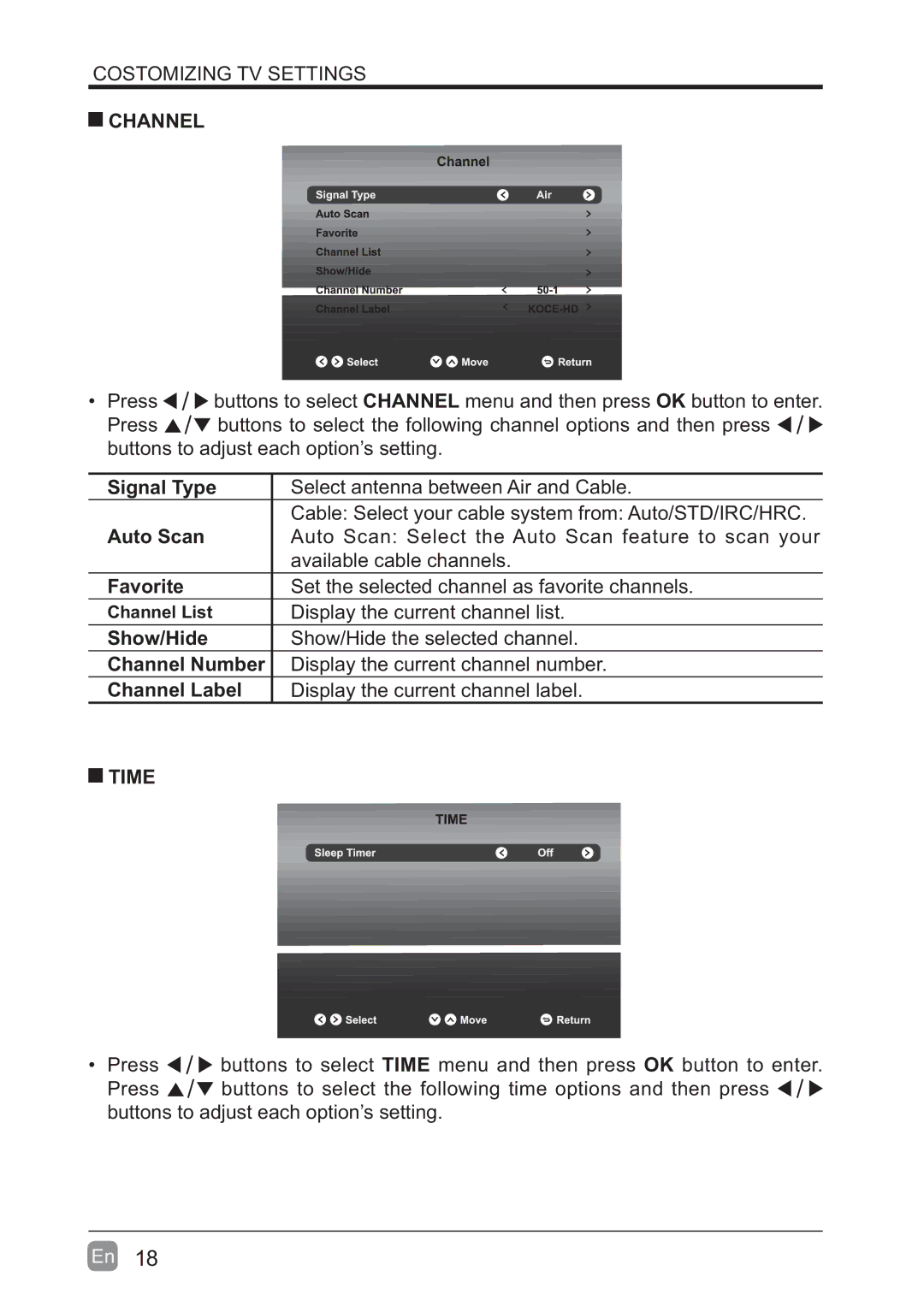 Westinghouse WD60MB2240 user manual Channel, Time 