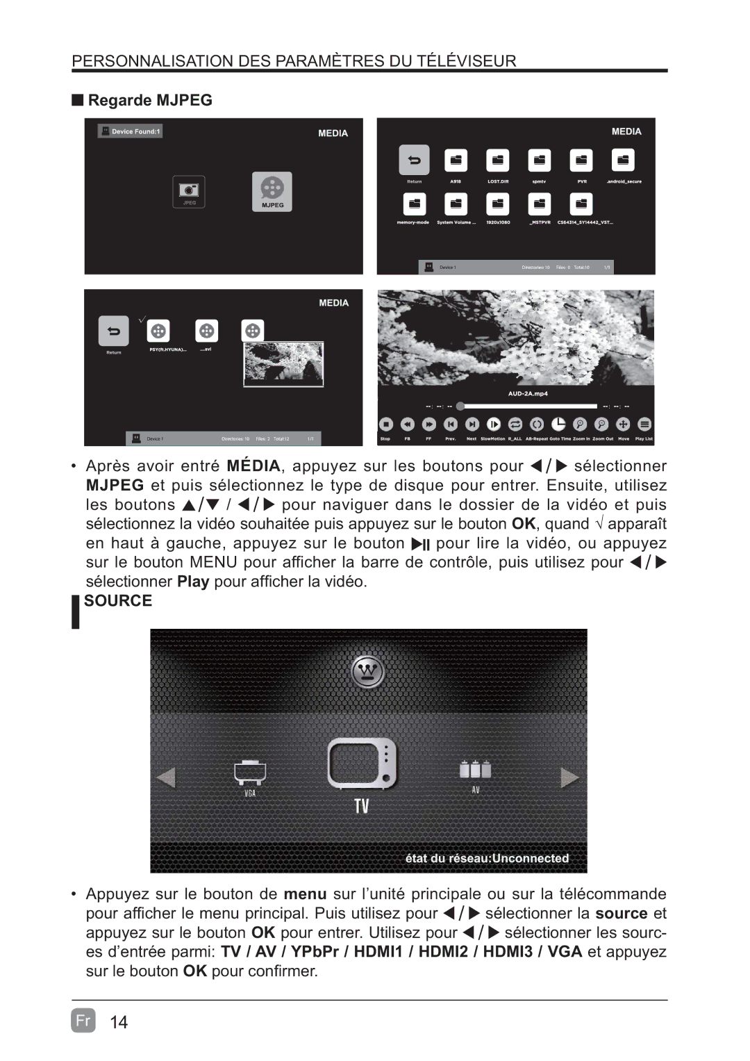 Westinghouse WD60MB2240 user manual Regarde Mjpeg, Source 