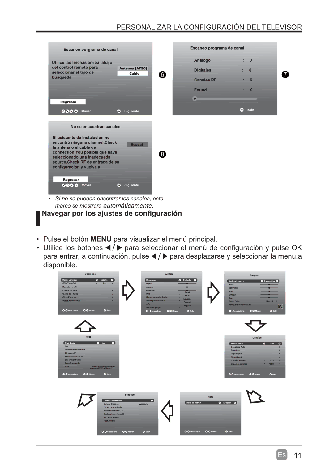 Westinghouse WD60MB2240 user manual Personalizar LA Configuración DEL Televisor 