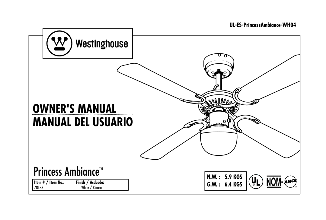 Westinghouse wh04 owner manual Manual DEL Usuario 