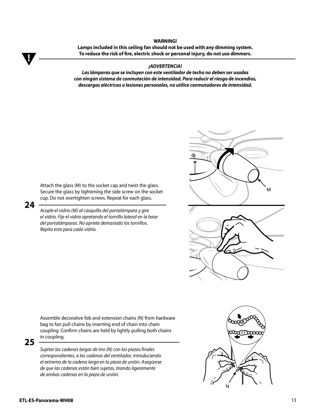 Westinghouse WH08 installation instructions ¡Advertencia 