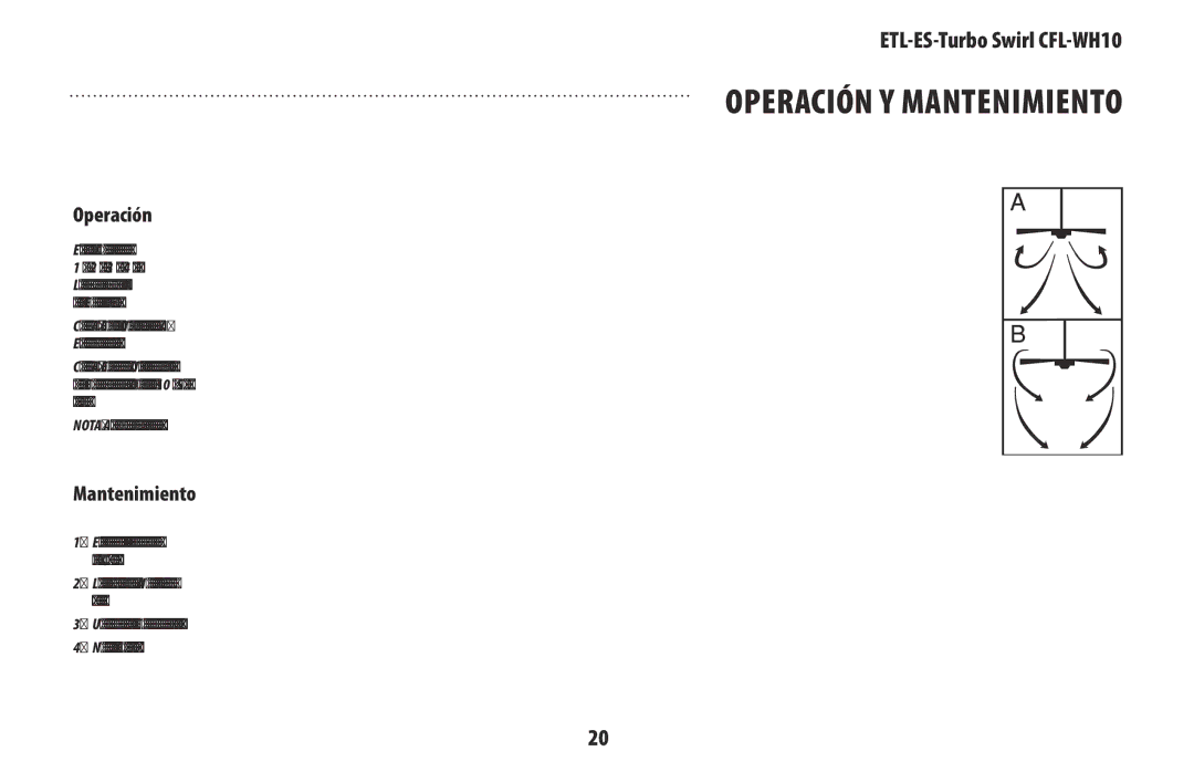 Westinghouse WH10 owner manual Operación y mantenimiento 