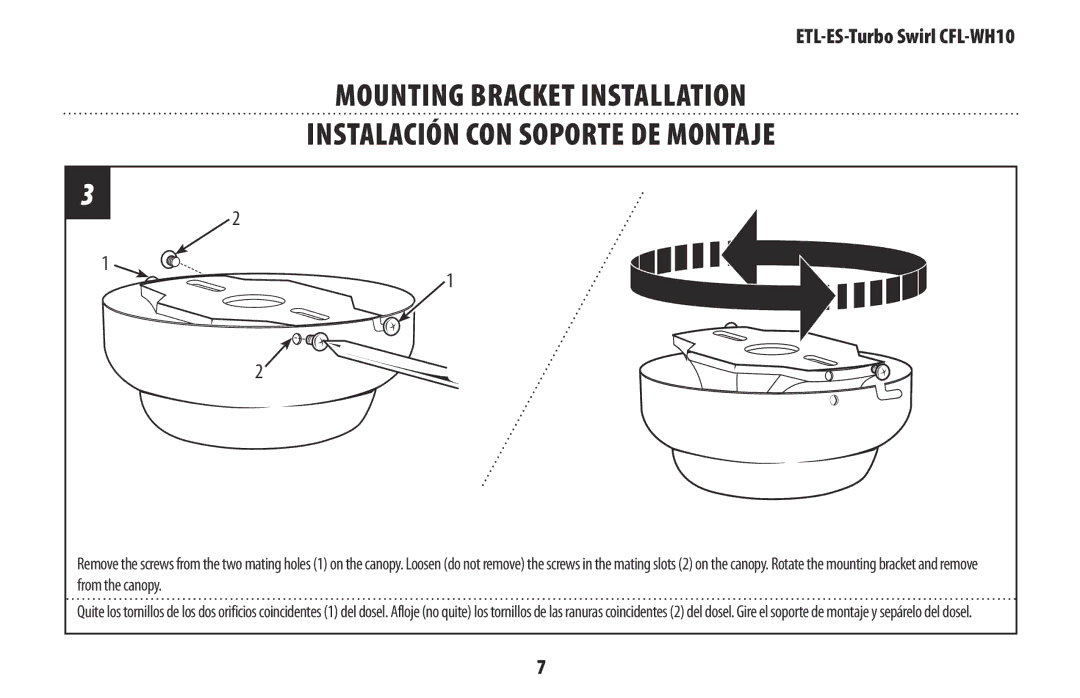 Westinghouse owner manual ETL-ES-Turbo Swirl CFL-WH10 