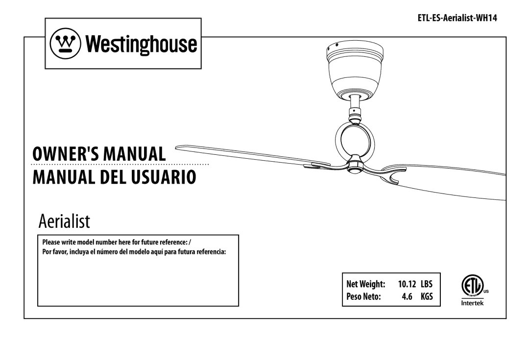 Westinghouse WH14 owner manual Aerialist 