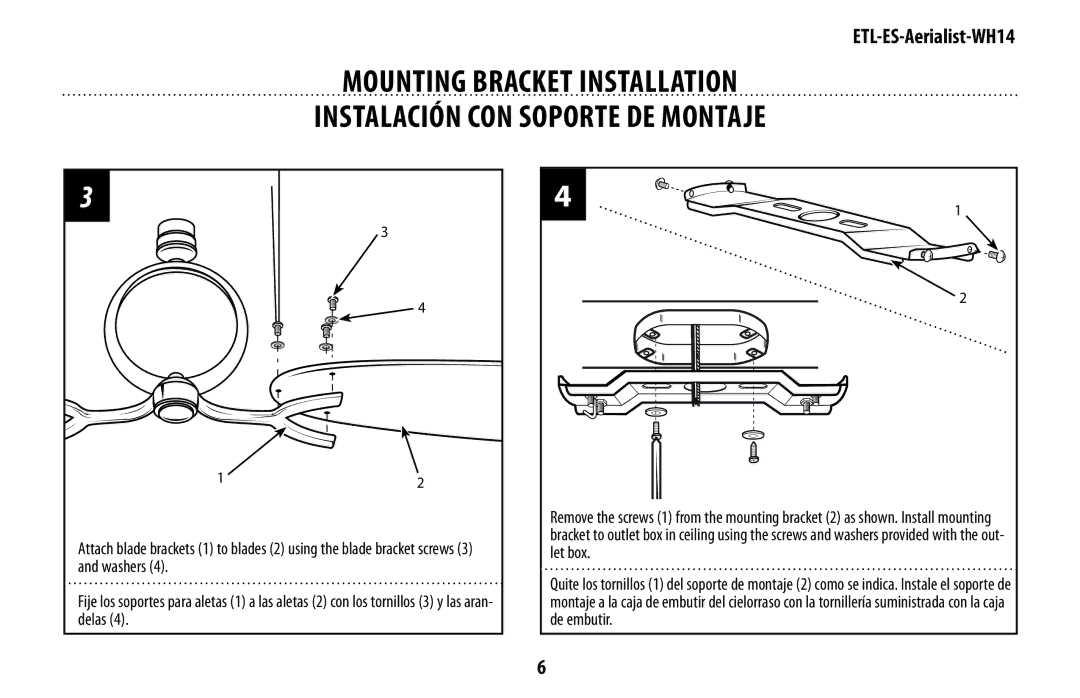 Westinghouse owner manual ETL-ES-Aerialist-WH14 