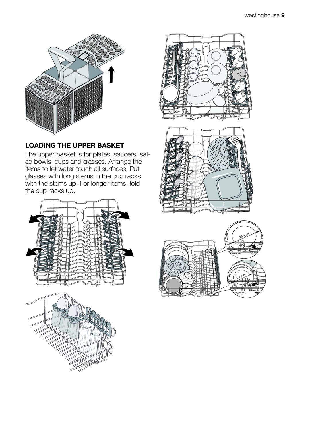 Westinghouse WSF6602 user manual Loading the Upper Basket 